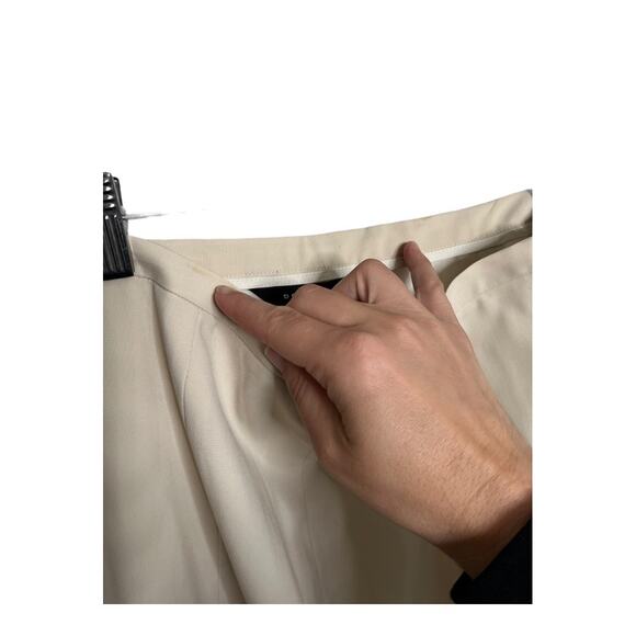 Doncaster Wool blend knee length skirt cream beige bottom slits size 4 NWOT - Picture 6 of 6